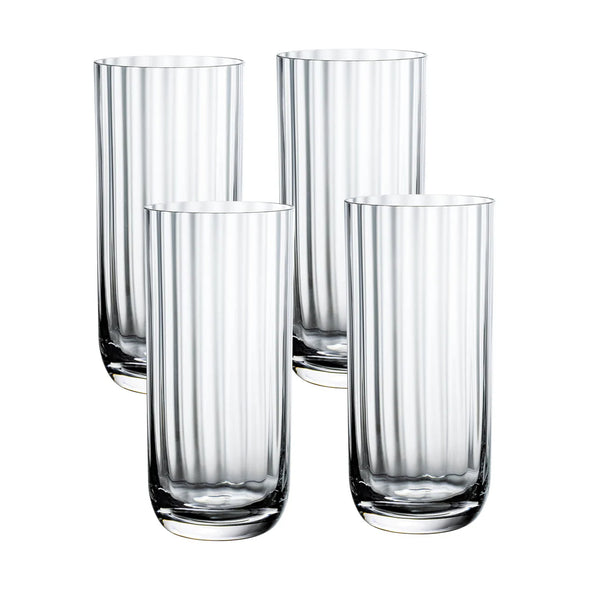 Rose Garden Highball/Tumbler Set in Clear, Set of 4