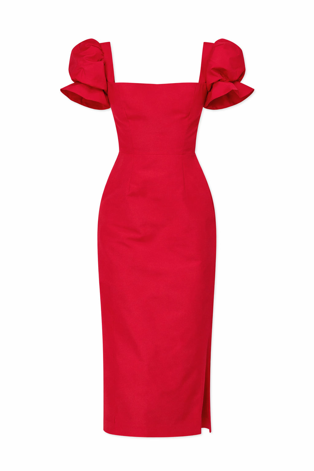 Rose Midi Dress in Red