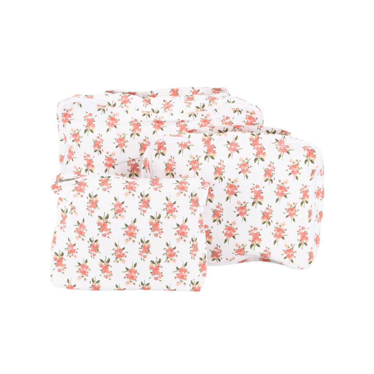 Front view of Rose Packing Cubes showcasing the floral print with a white background