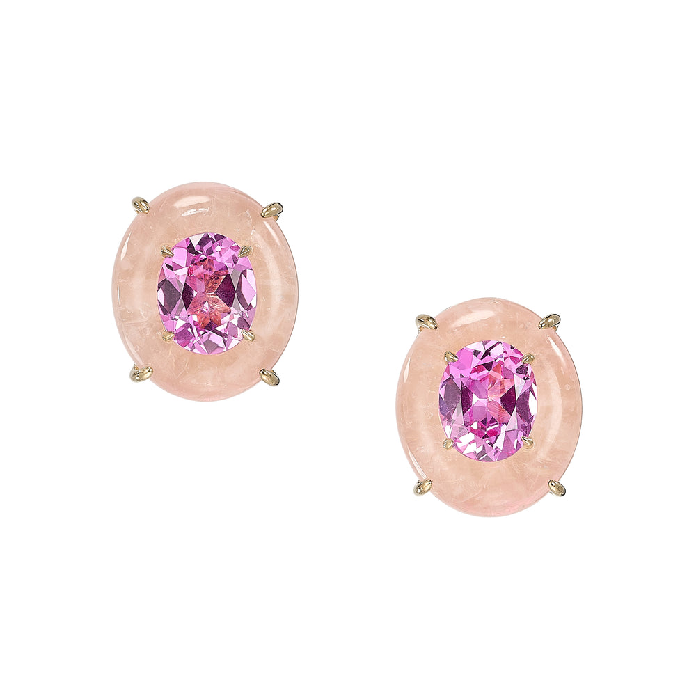 Rose Quartz Pebble Earrings