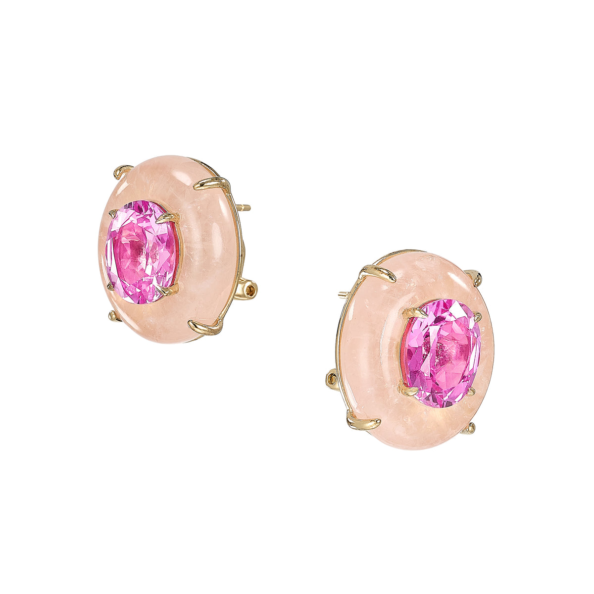 Rose Quartz Pebble Earrings