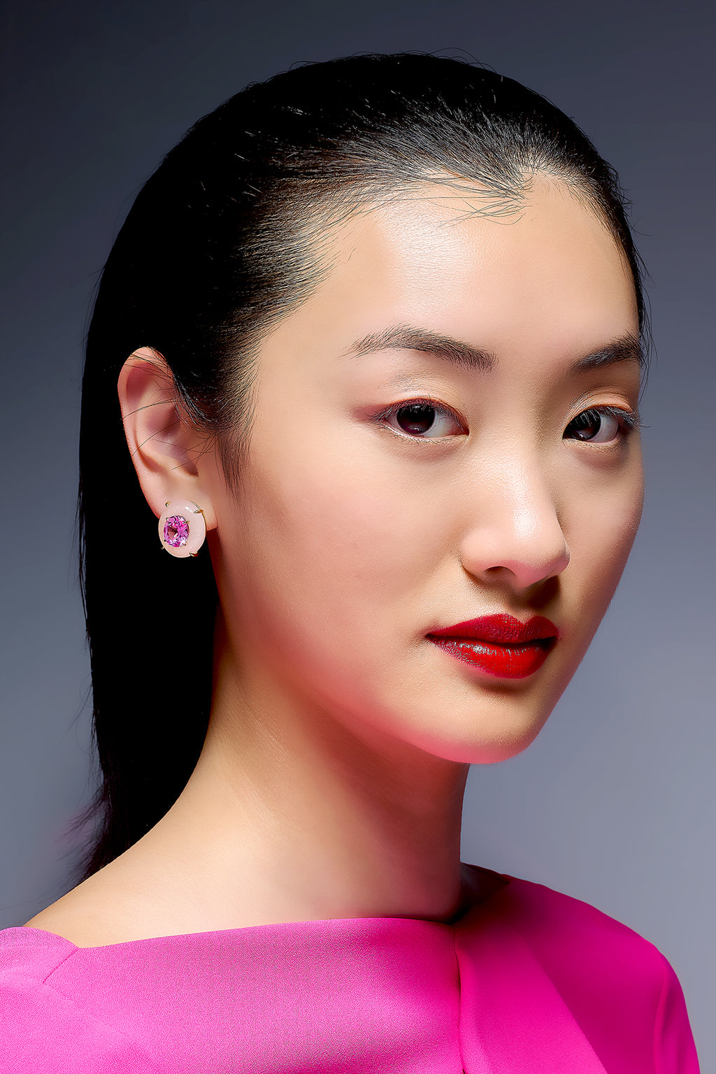 Rose Quartz Pebble Earrings