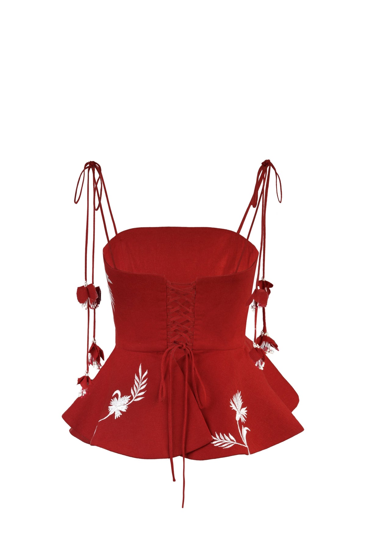 Lily Top - Deep Red & Ivory Rosewater House 