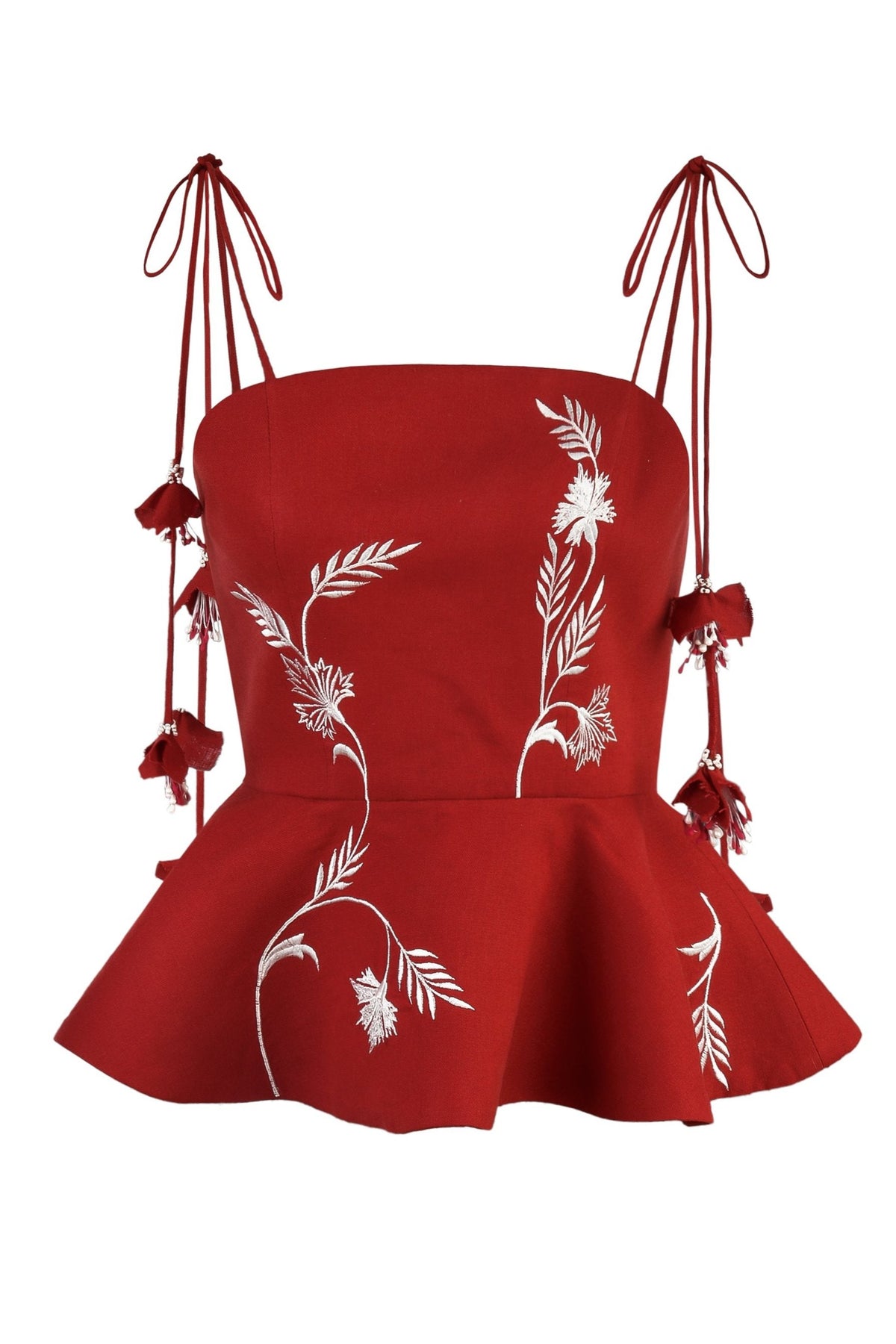 Lily Top - Deep Red & Ivory Rosewater House 