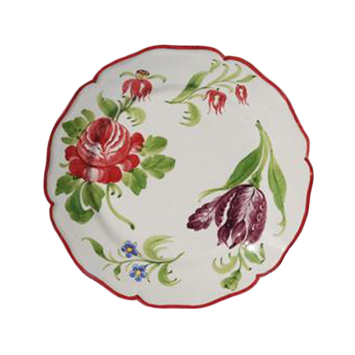 Rose and Tulip Dessert Plates in Multi, Set of 6