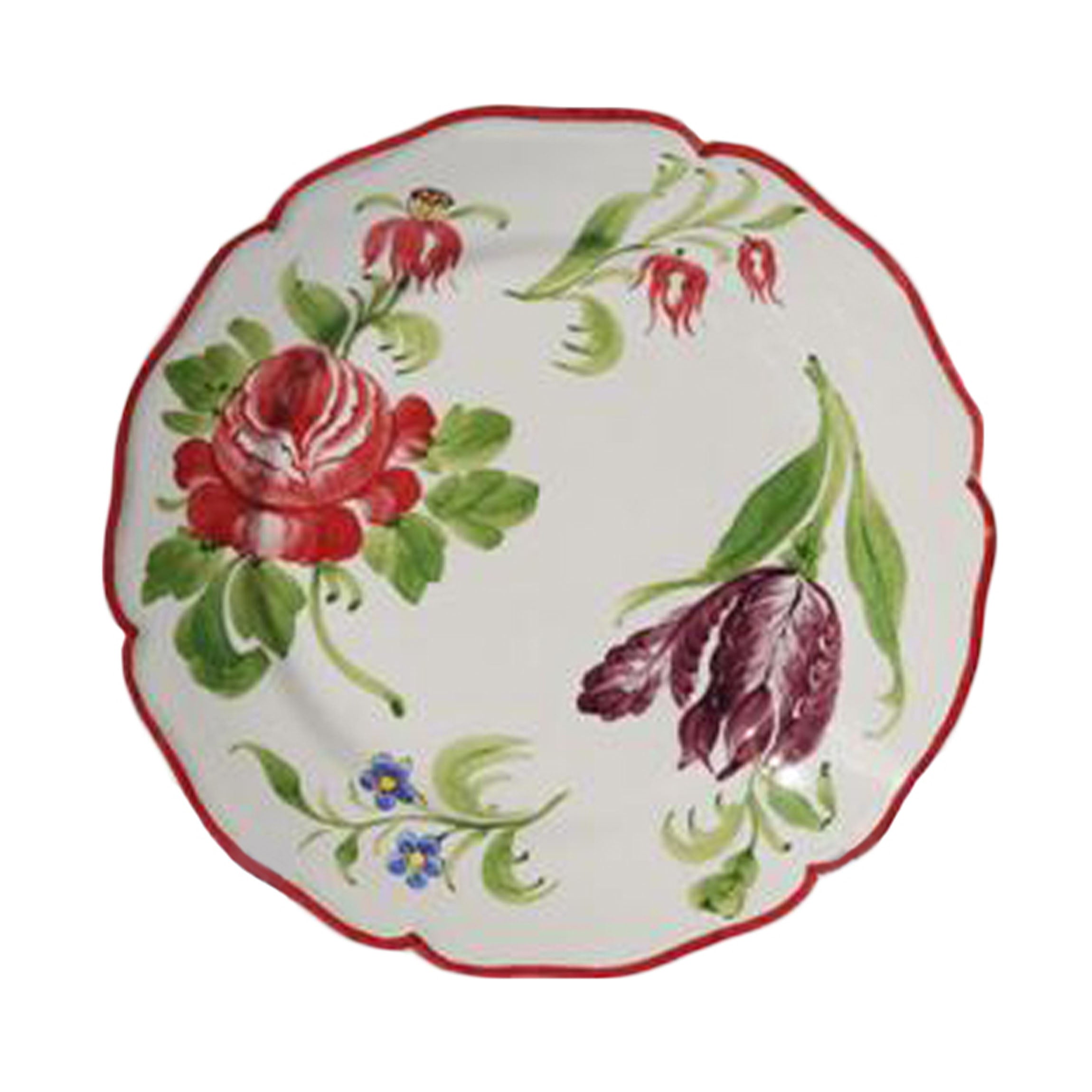 Rose and Tulip Dinner Plates in Multi, Set of 6