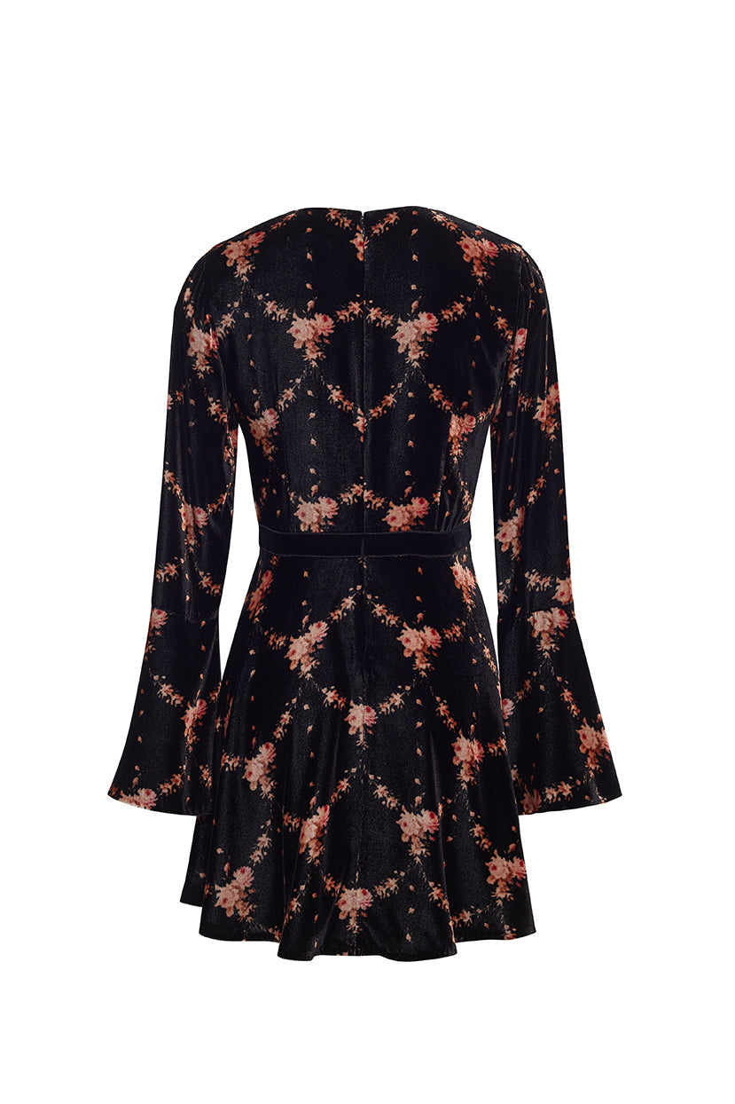 Rosabella Dress in Trellis Black