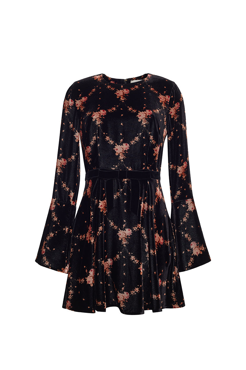 Rosabella Dress in Trellis Black
