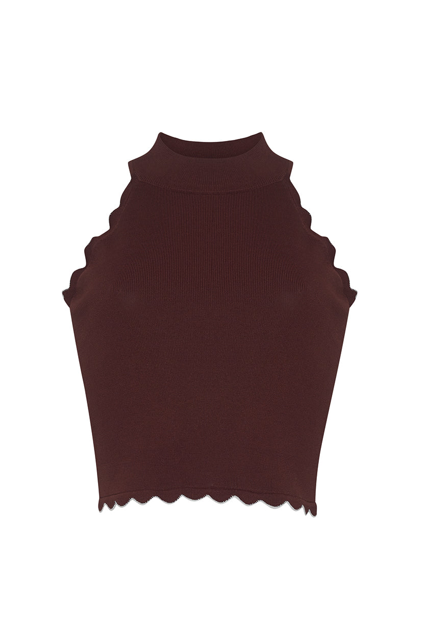 Rosendale Knit Top in Dark Coffee