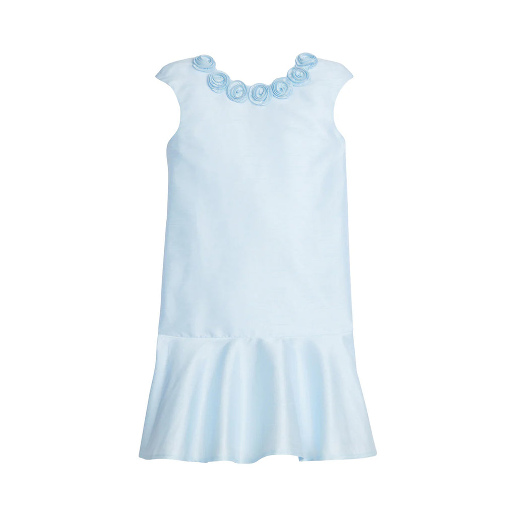 Rosette Dress in Light Blue