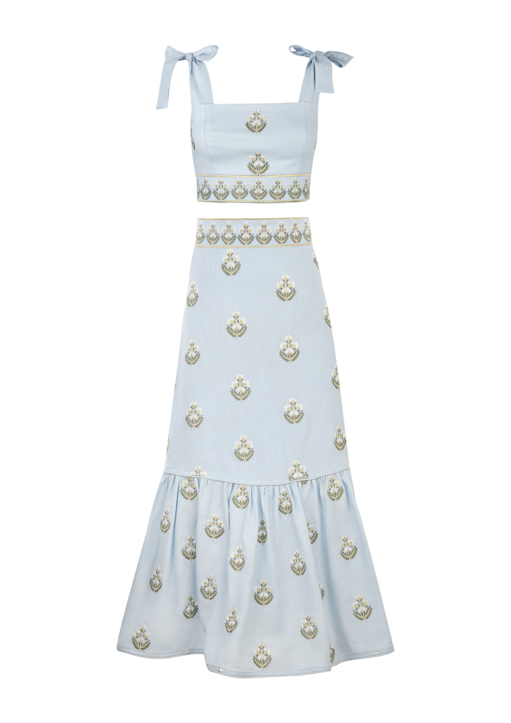 Begum Set - Light Blue & White Rosewater House 