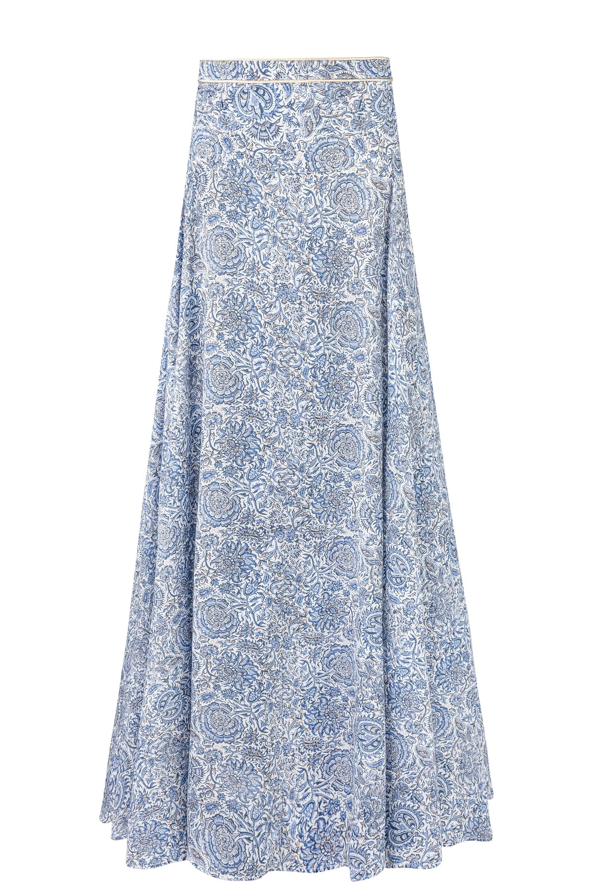 Baran Skirt - Printed Chiffon Blue Rosewater House 