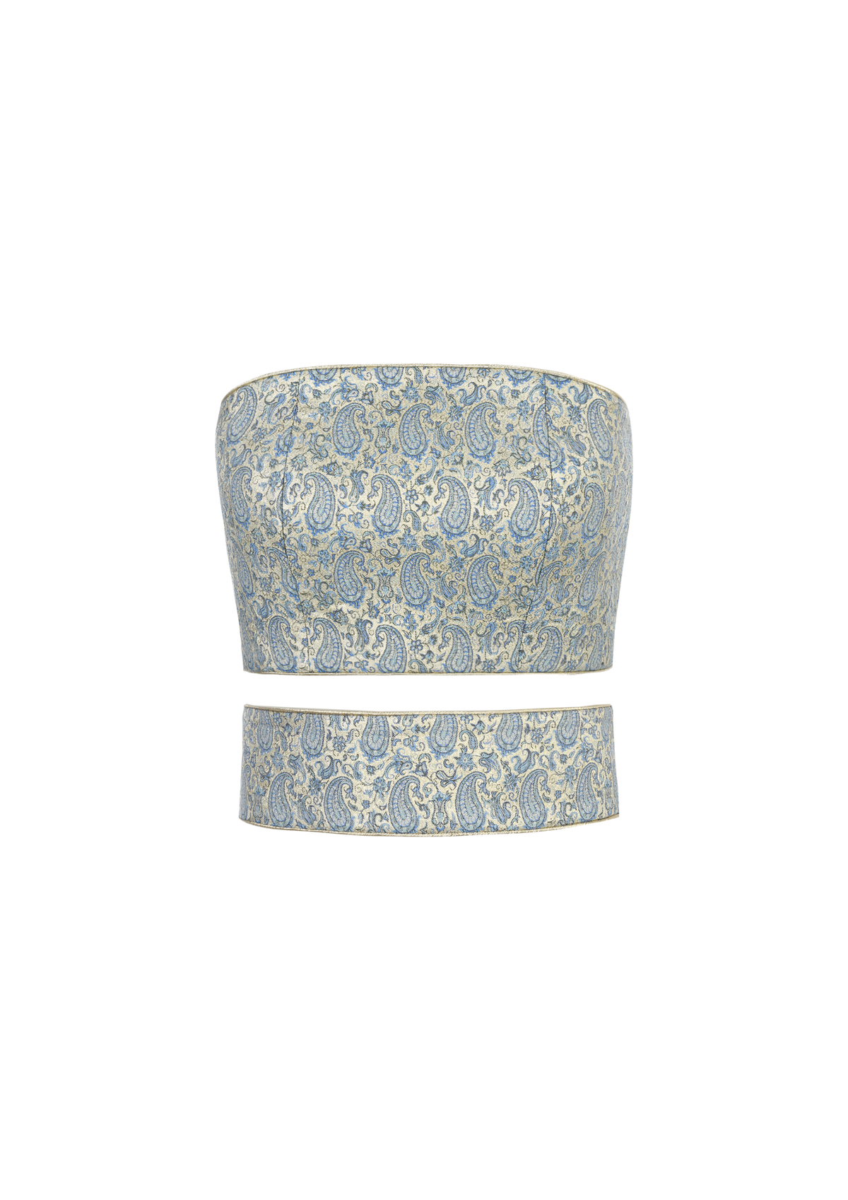 Termeh Jahan Top in Blue & Silver Paisley