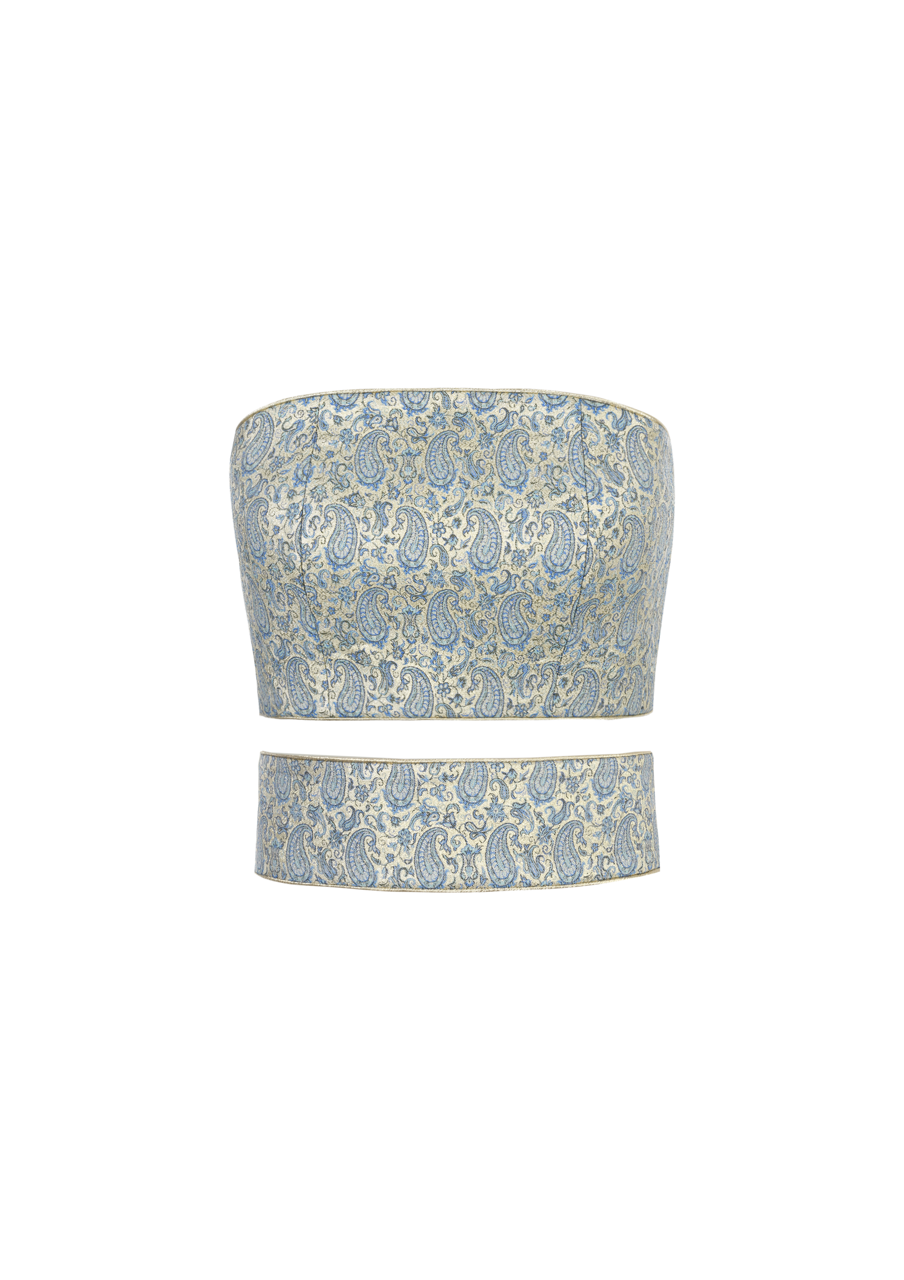 Termeh Jahan Top in Blue & Silver Paisley