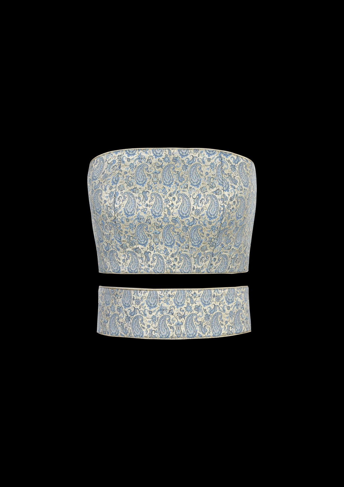 Termeh Jahan Top in Blue & Silver Paisley