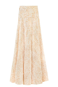 Baran Skirt - Printed Chiffon Creme Rosewater House 