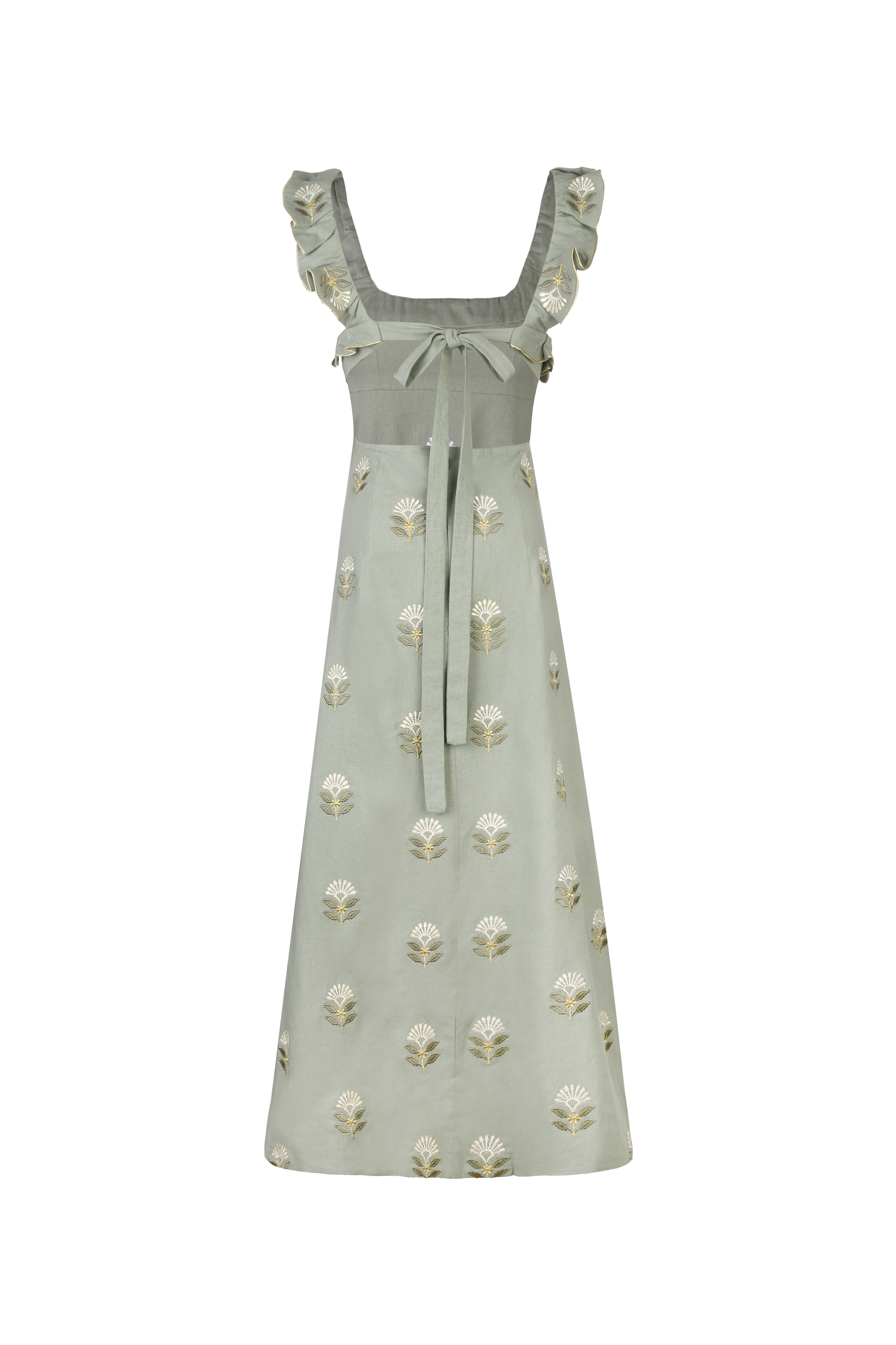 OTM Exclusive: Malika Dress in Ivory & Mint Green