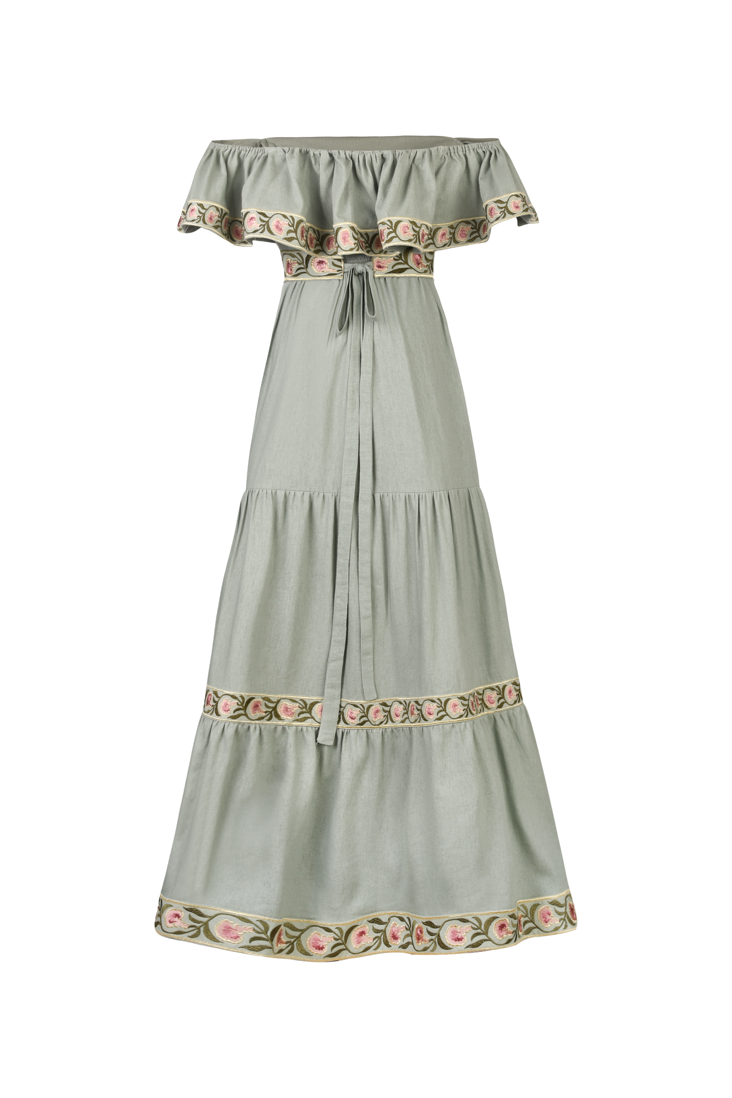 Carnation Ruffle Dress in Mint & Pink