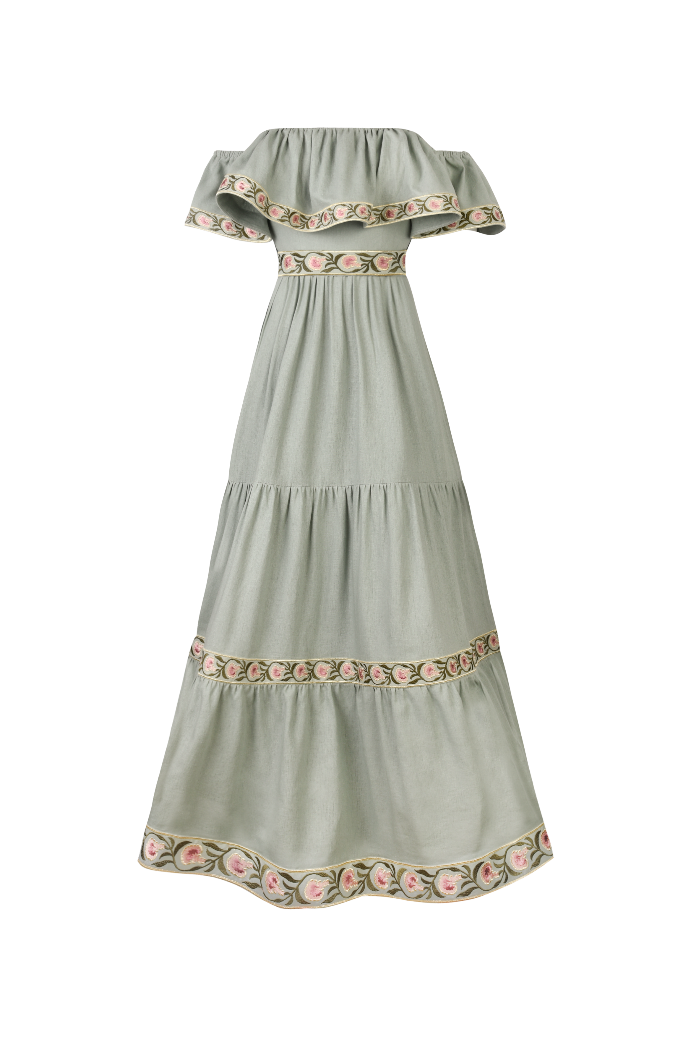 Carnation Ruffle Dress in Mint & Pink