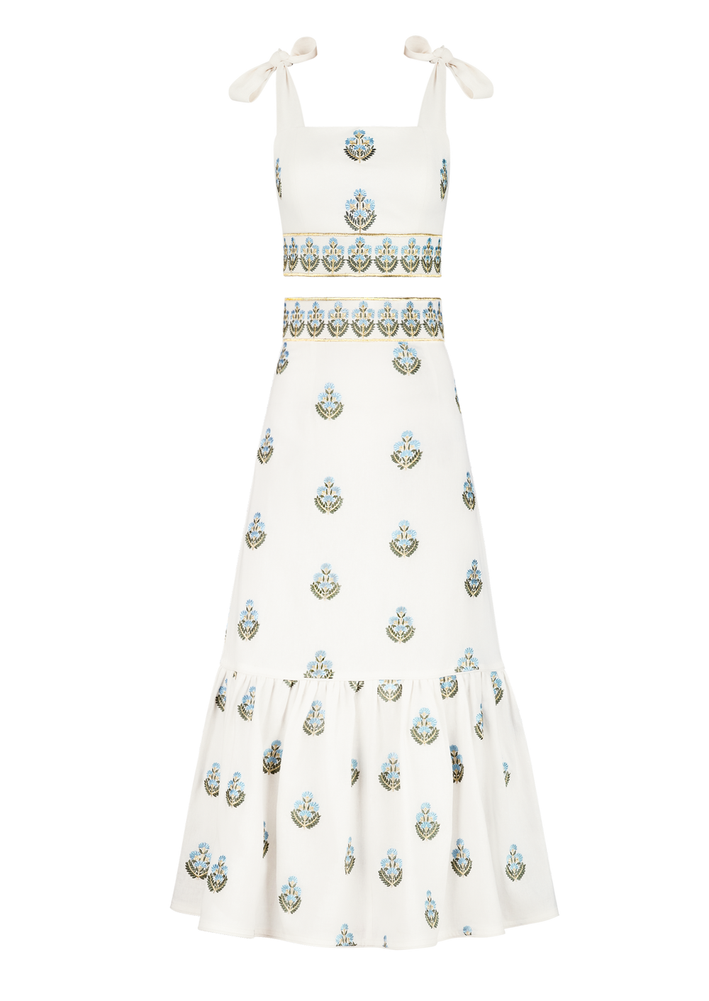 OTM Exclusive: Begum Set in Off-White & Blue