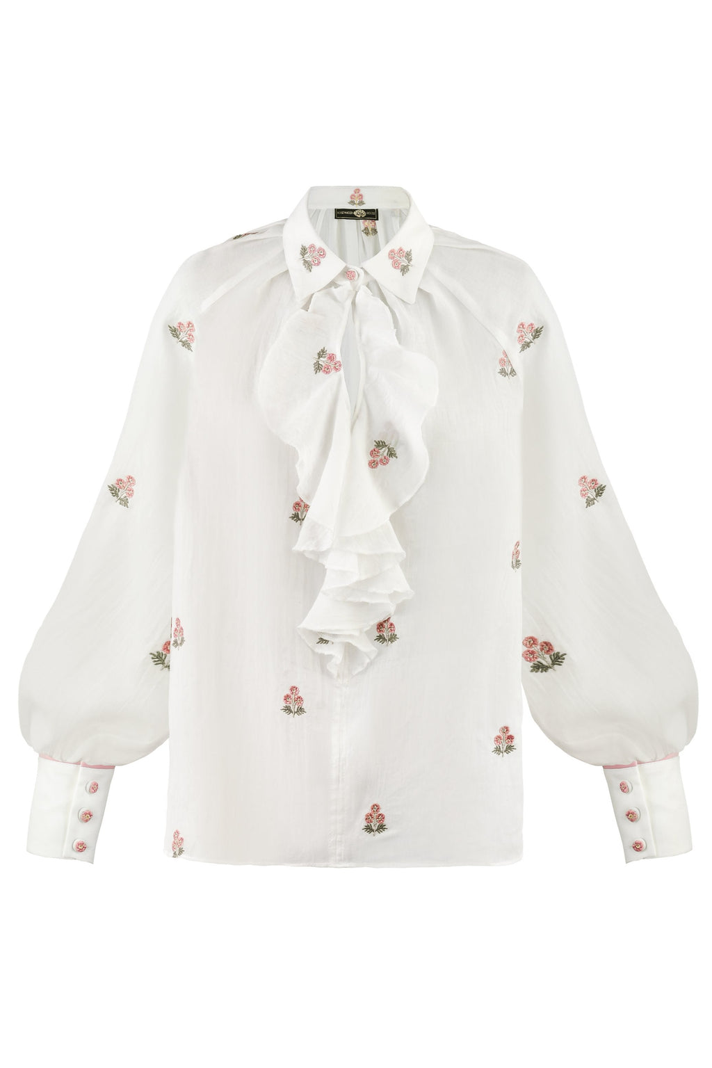 Naz Blouse - White & Pink Rosewater House 