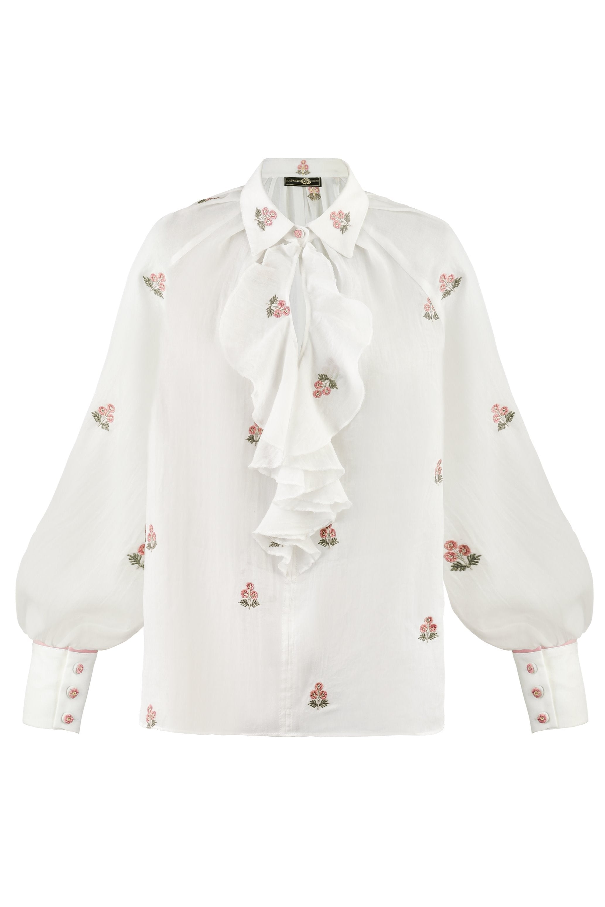Naz Blouse - White & Pink Rosewater House 