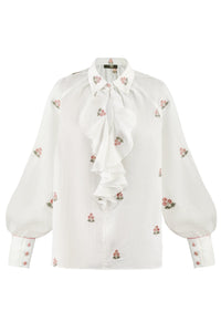 Naz Blouse - White & Pink Rosewater House 