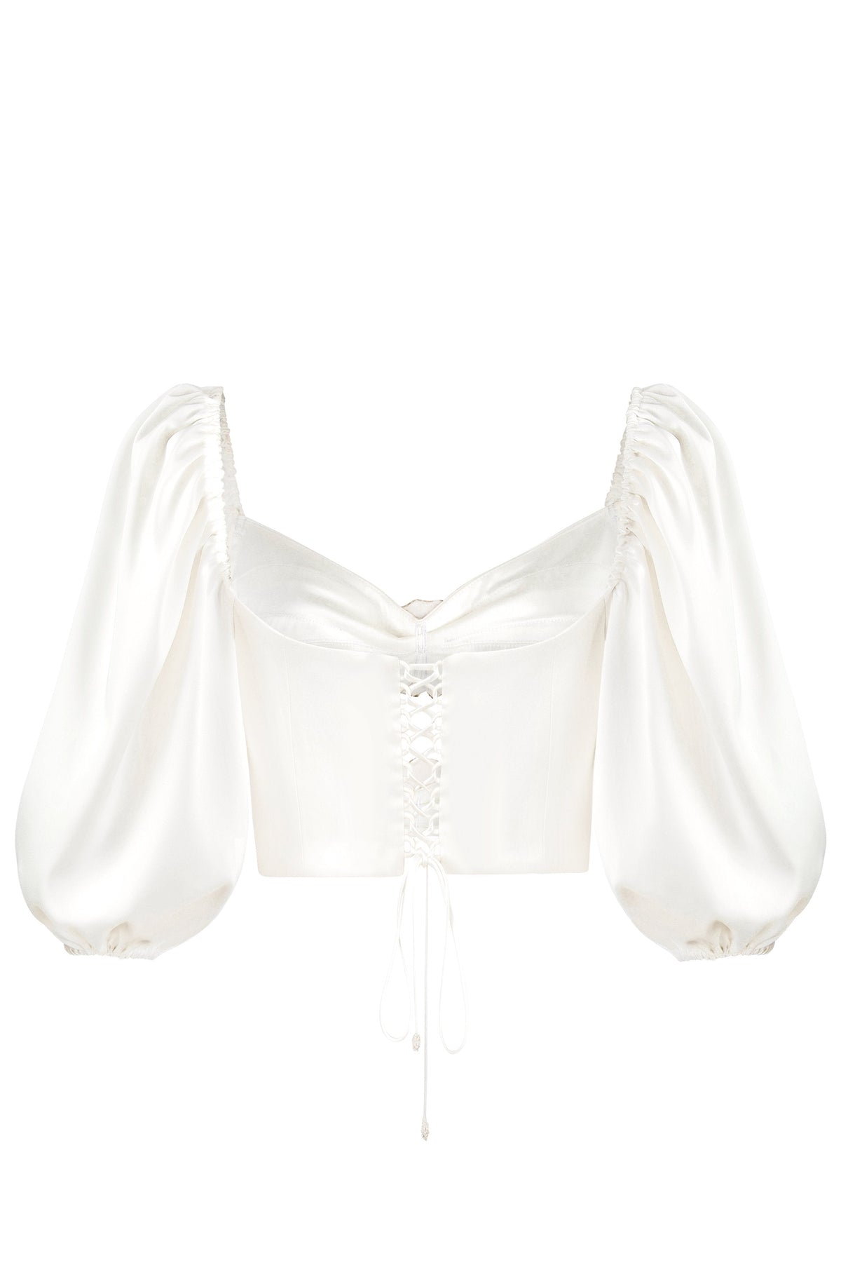 Silk Rosa Cut Out Top - Ivory Tops - Bustier & Embroidered Rosewater House 