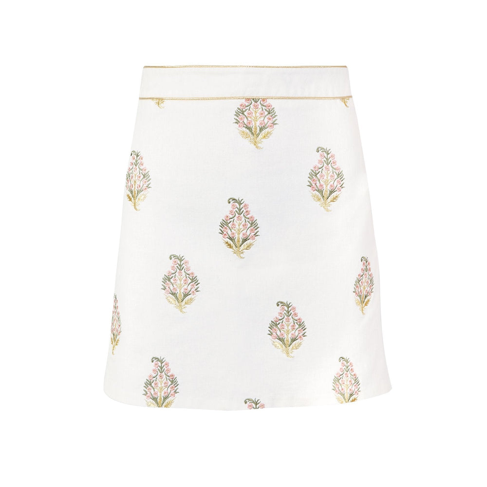 Sarv Mini Skirt - White & Pink Rosewater House 