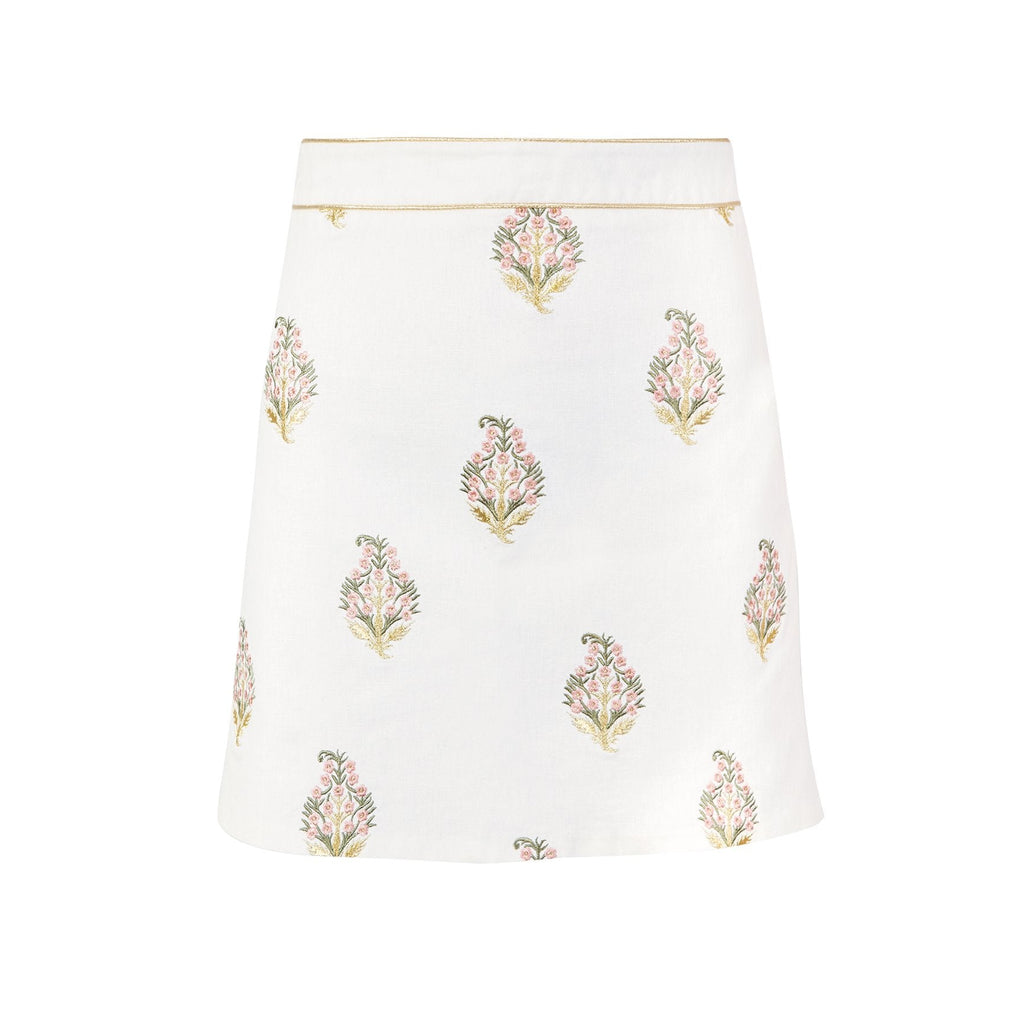 Sarv Mini Skirt - White & Pink Rosewater House 