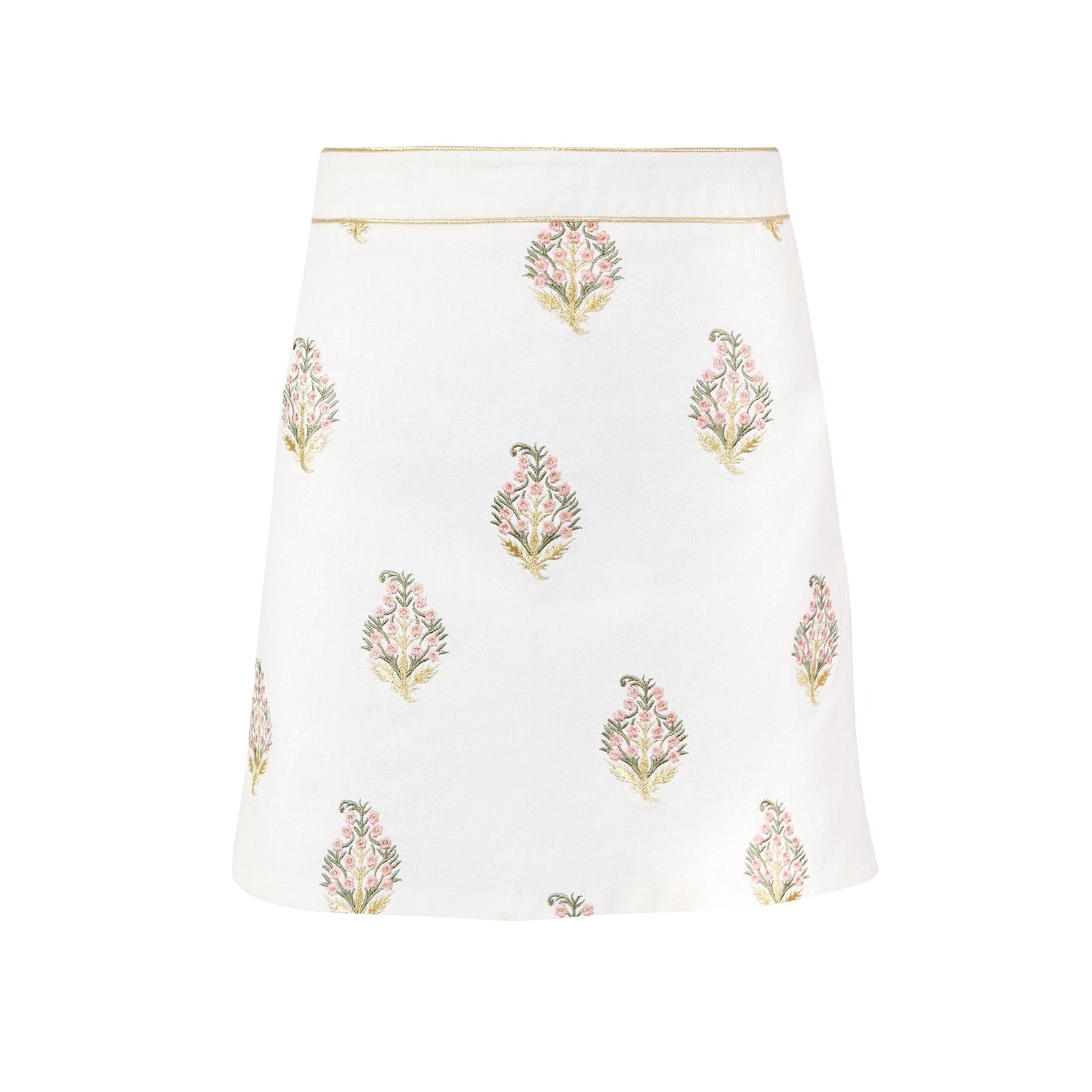 Sarv Mini Skirt - White & Pink Rosewater House 