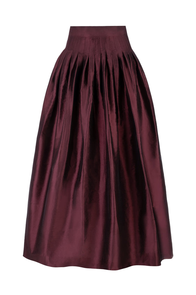 Yass Taffeta Ball Skirt - Burgundy Bottoms - Skirts Rosewater House 