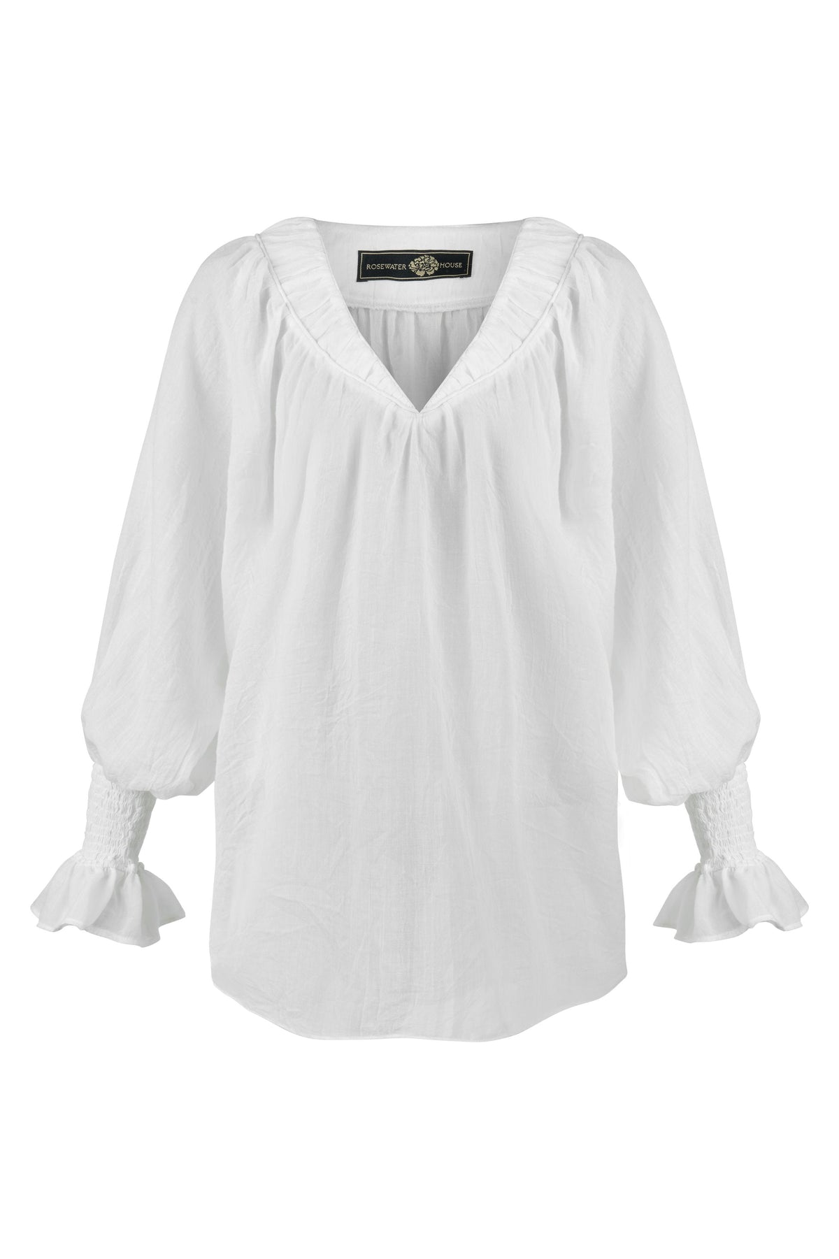 Gol Blouse - White Tops - Blouse Rosewater House