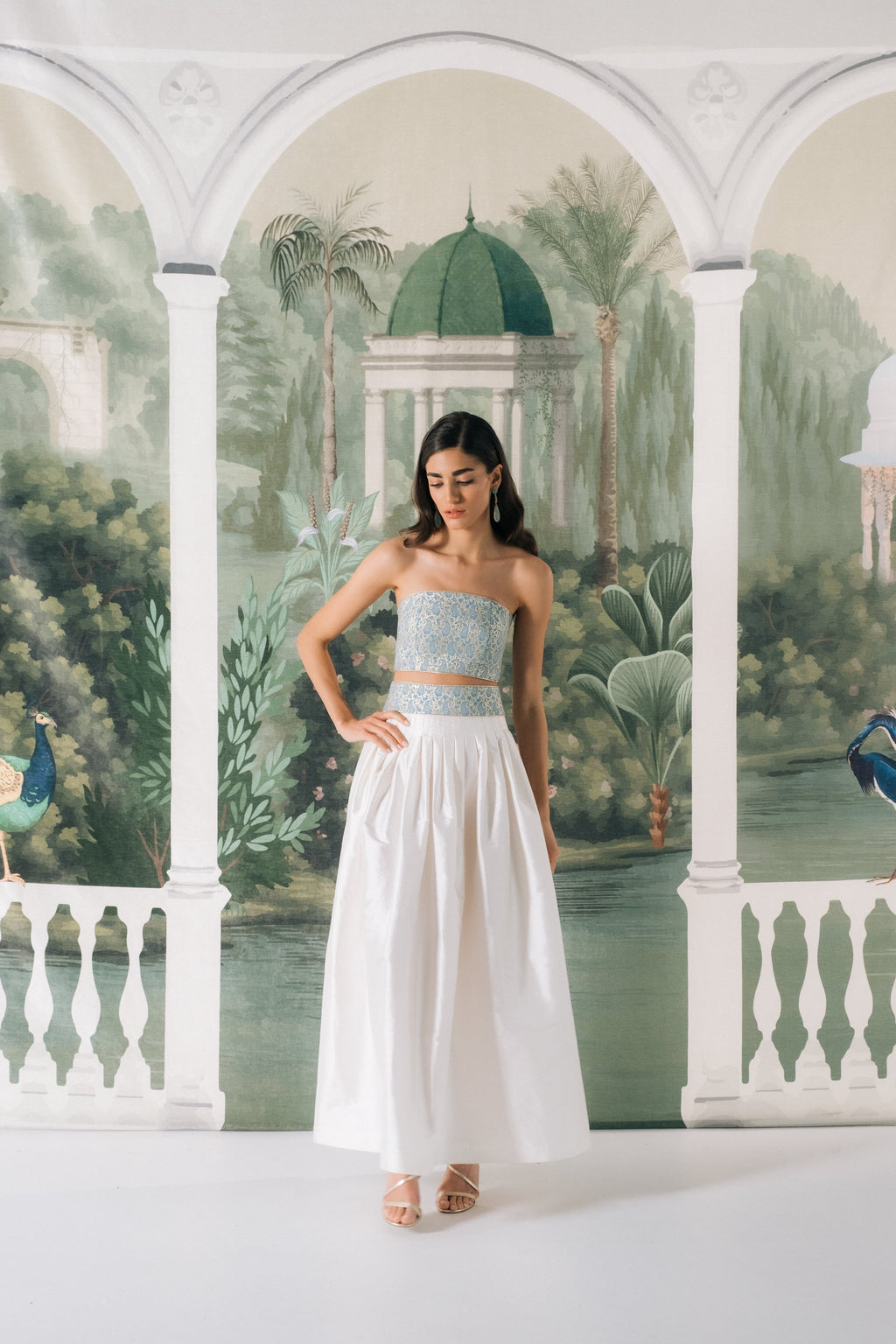 Silk Taffeta Yass Skirt in Off-White