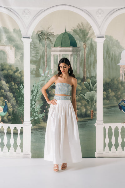 Silk Taffeta Yass Skirt in Off-White | Over The Moon