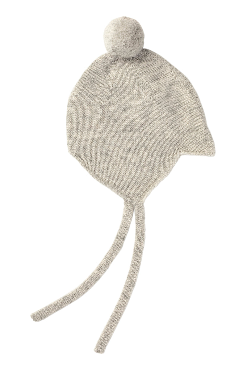 Cashmere Baby Bonnet, Earl Grey