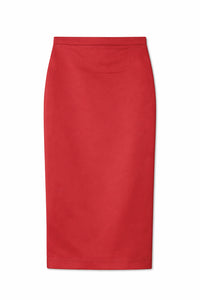 Rosso Skirt in Red Satin