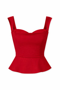 Rosso Top in Red Satin