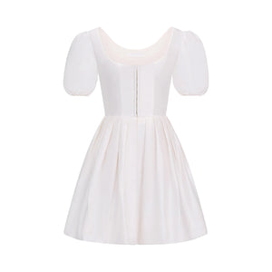 Roya Silk Taffeta Dress in White