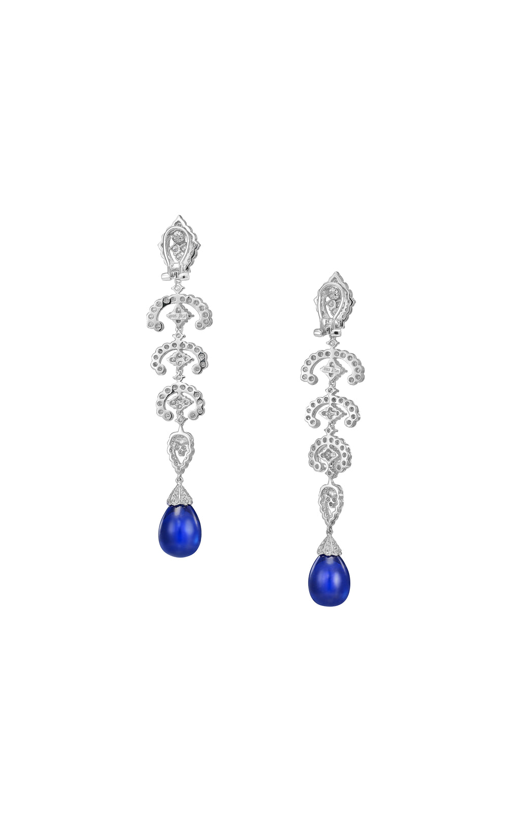 Royal Blue Scallop Lace Earrings