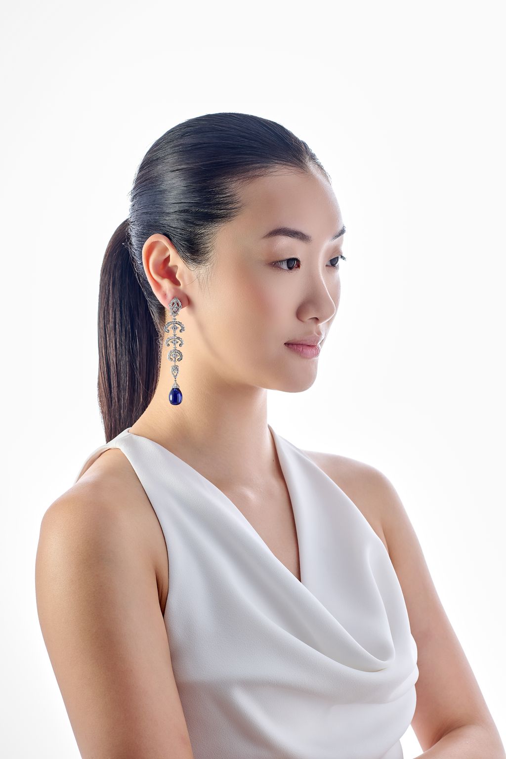 Royal Blue Scallop Lace Earrings