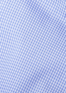 Little English traditional children's clothing. Royal blue and white Royal Mini Gingham fabric swatch