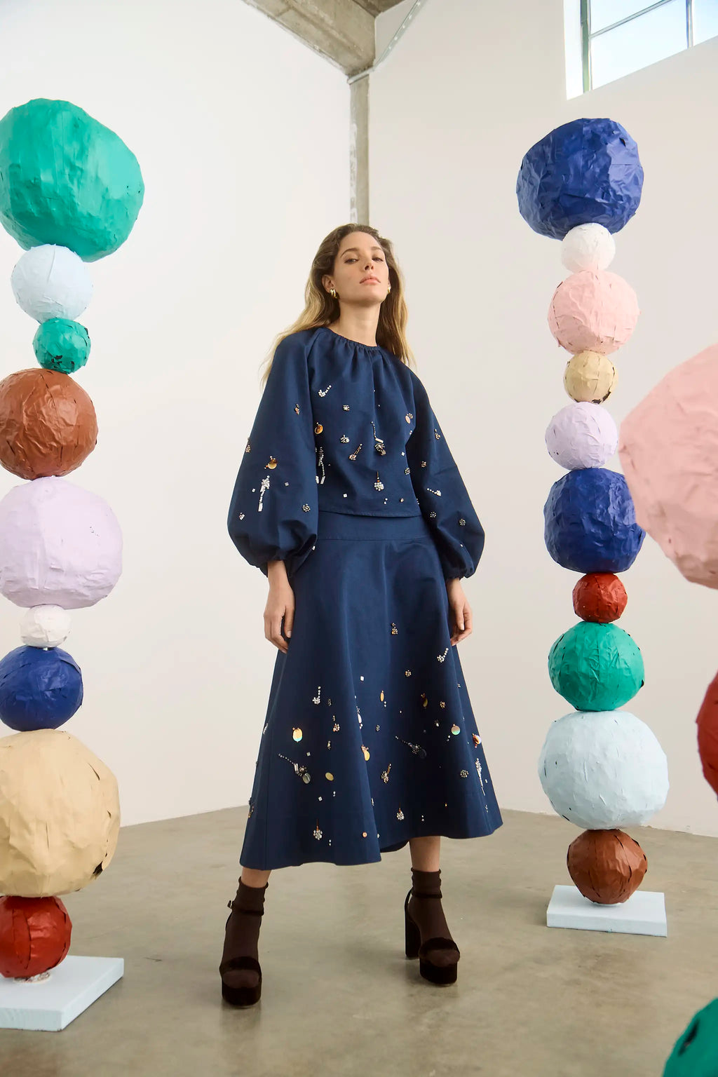 Ida Skirt in Atelier Splatter Navy