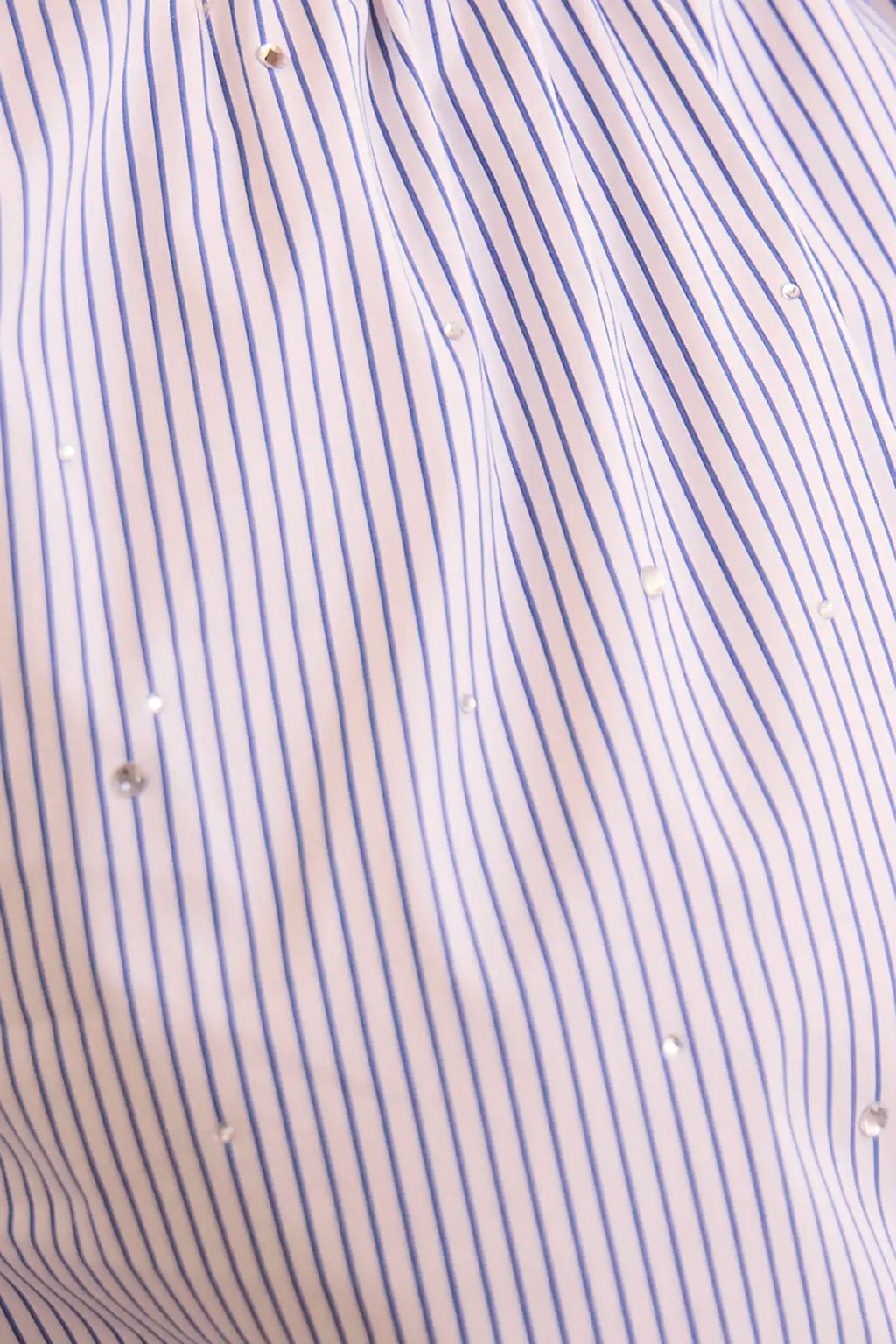 Close up of the Rue Blouse in Starlight Embellished Stripe.