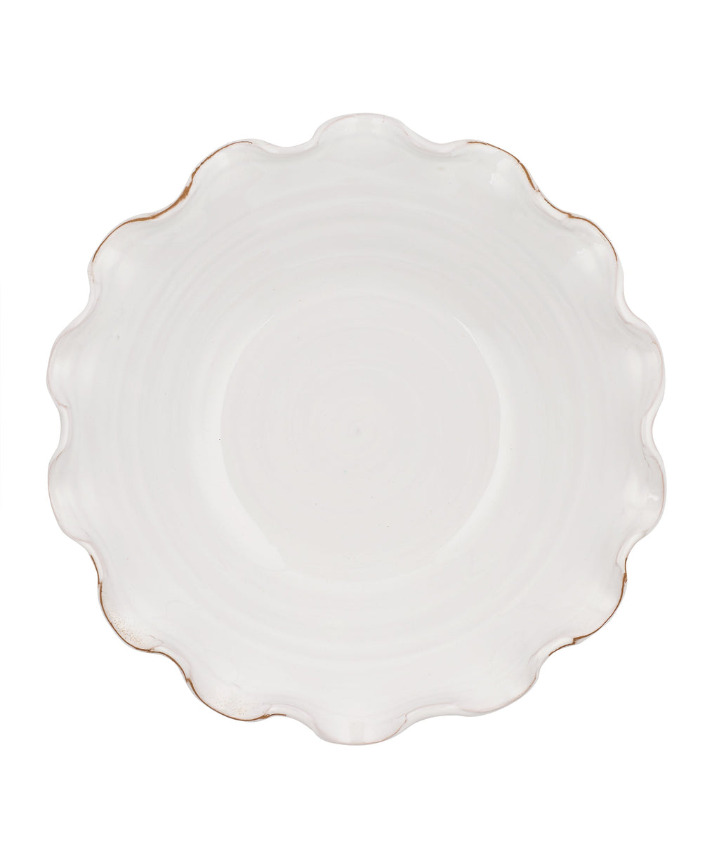 Rebecca Udall Ruffle Wavy Rim Ceramic Bowl, White Design
