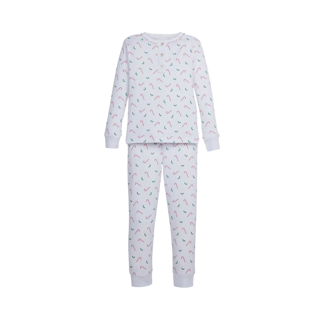 Ruffled Printed Jammies in Candy Cane Lane