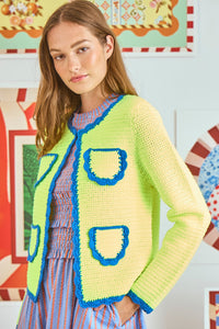 Russell Cardigan in Neon Yellow