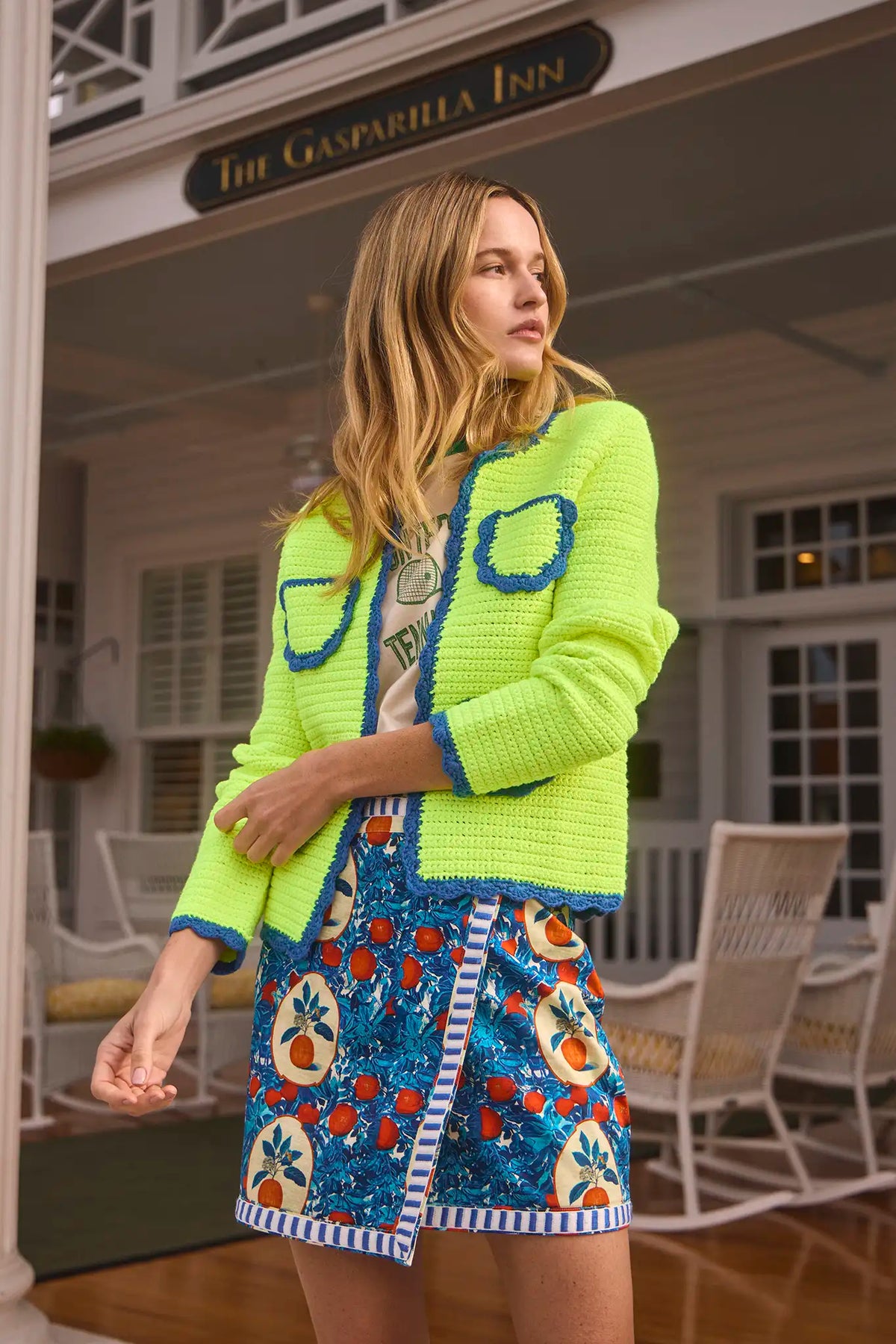 Russell Cardigan in Neon Yellow