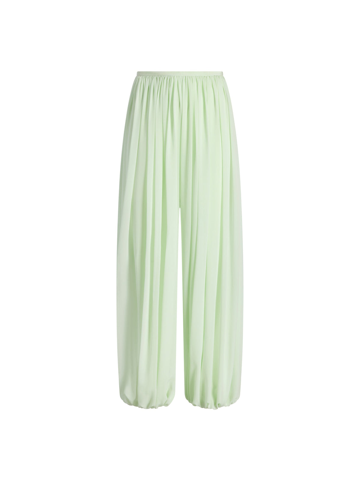 Silk Gathered Cocoon Pant in Hemlock