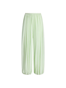 Silk Gathered Cocoon Pant in Hemlock